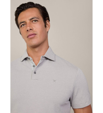 Hackett London Graues Twill-Poloshirt