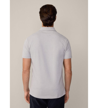 Hackett London Graues Twill-Poloshirt