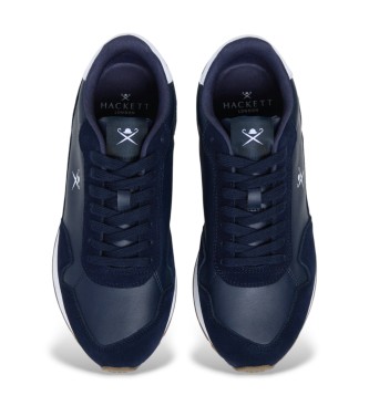Hackett London Sneakers in pelle blu navy Vector Plain