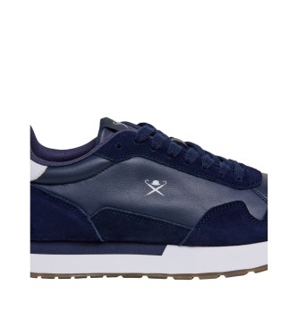 Hackett London Sneakers in pelle blu navy Vector Plain
