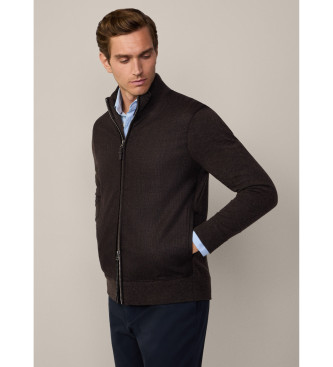 Hackett London Braune gewebte Jacke