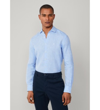 Hackett London Camisa Yarn Dye Linen azul
