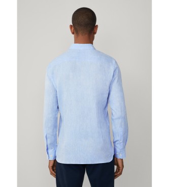 Hackett London Camisa Yarn Dye Linen azul