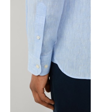 Hackett London Camisa Yarn Dye Linen azul