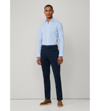Hackett London Camisa Yarn Dye Linen azul