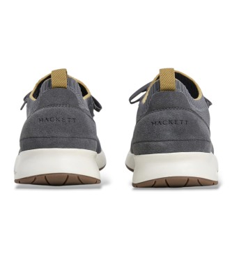 Hackett London Sneaker in camoscio H-runner grigie