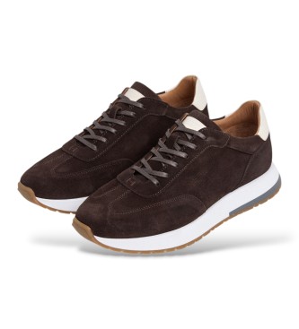 Hackett London Sneaker in camoscio Rapid Chad marrone