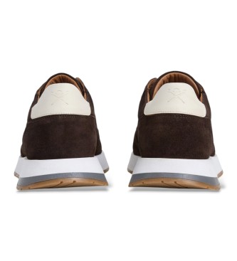 Hackett London Sneaker in camoscio Rapid Chad marrone