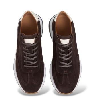 Hackett London Sneaker in camoscio Rapid Chad marrone