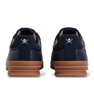 Hackett London Temno modre usnjene superge Brando Circuit