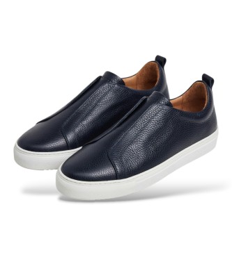 Hackett London Sneaker in pelle Vision Pebble blu navy