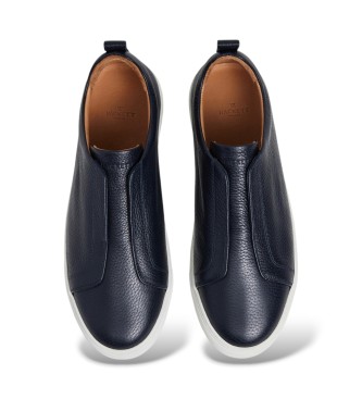 Hackett London Sneaker in pelle Vision Pebble blu navy