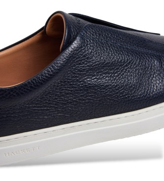Hackett London Sneaker in pelle Vision Pebble blu navy