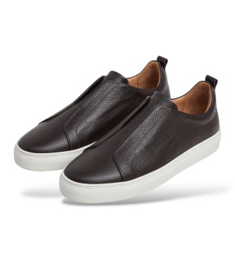 Hackett London Sneaker in pelle Vision Pebble marrone