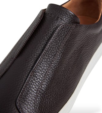 Hackett London Sneaker in pelle Vision Pebble marrone