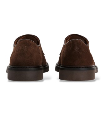 Hackett London Chaussures en daim Elsted Blucher marron