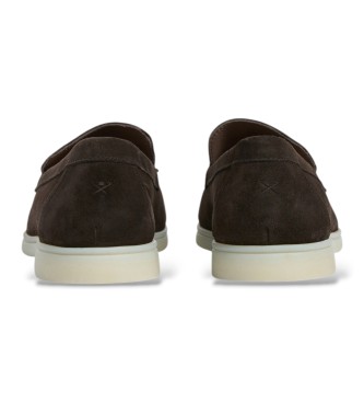 Hackett London mocassini in camoscio martin liscio marrone