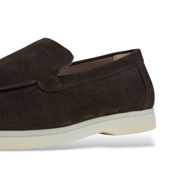 Hackett London mocassini in camoscio martin liscio marrone