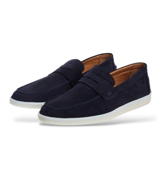 Hackett London Scarpe in nabuk Martins Saddle blu navy