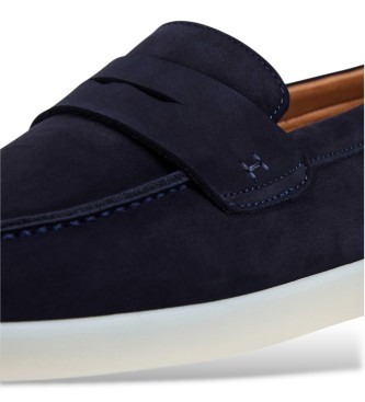 Hackett London Scarpe in nabuk Martins Saddle blu navy