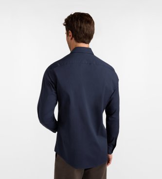 Harmont & Blaine Chemise Popeline Stretch bleu marine