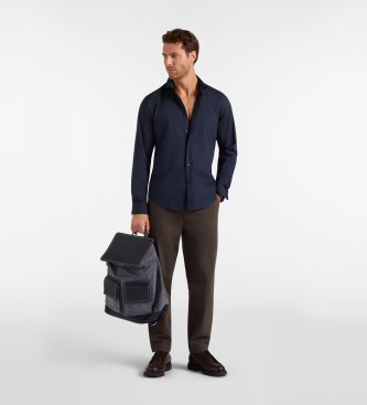 Harmont & Blaine Chemise Popeline Stretch bleu marine