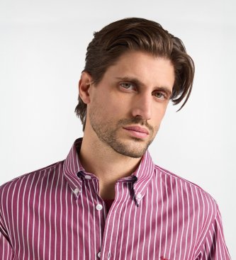 Harmont & Blaine Chemise Rayures Longues Grenat