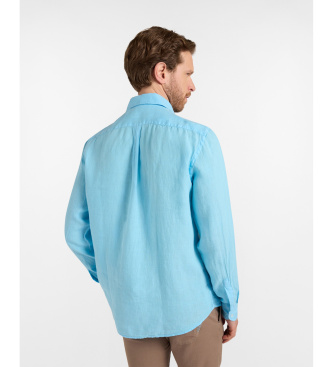 Harmont & Blaine Camisa lisa de lino puro turquesa