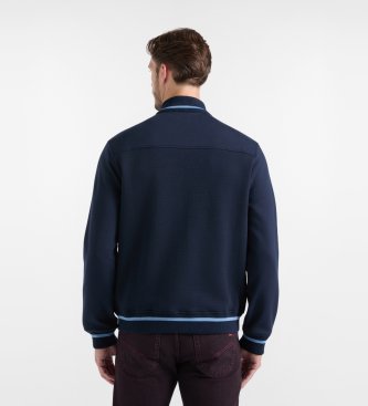 Harmont & Blaine Sweat à capuche zippé en éponge 3D bleu marine