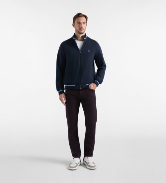 Harmont & Blaine Sweat à capuche zippé en éponge 3D bleu marine