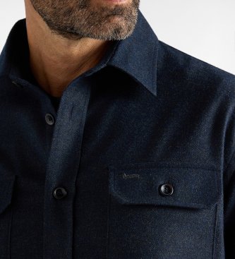 Harmont & Blaine Loose-fit navy flannel shirt