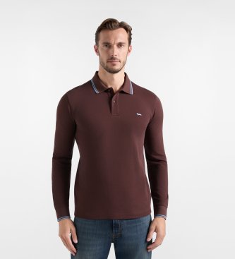 Harmont & Blaine Polo piqué avec bordures chocolat