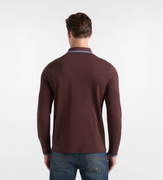 Harmont & Blaine Polo piqué avec bordures chocolat
