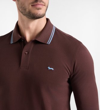 Harmont & Blaine Polo piqué avec bordures chocolat