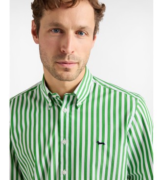Harmont & Blaine Sorbetto gr�n stribet skjorte