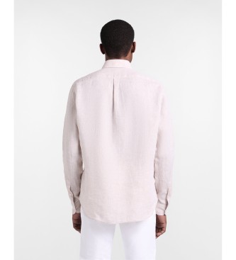 Harmont & Blaine Beigefarbenes Regular Fit Hemd aus reinem Leinen