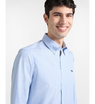 Harmont & Blaine Blauw gestreept overhemd met normale pasvorm