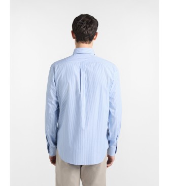 Harmont & Blaine Blauw gestreept overhemd met normale pasvorm