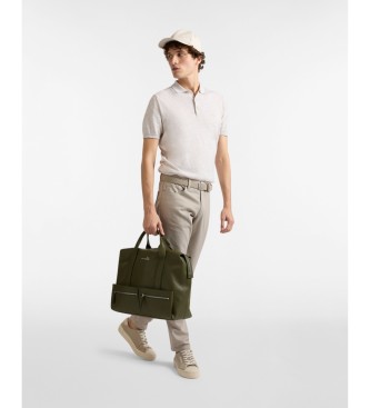Harmont & Blaine Strikket poloshirt med tweed-effekt i beige