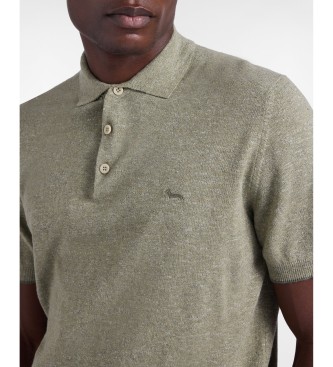 Harmont & Blaine Polo in maglia effetto tweed verde