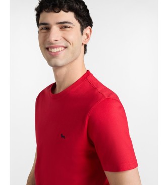 Harmont & Blaine T�tsiddende r�d bomulds-T-shirt