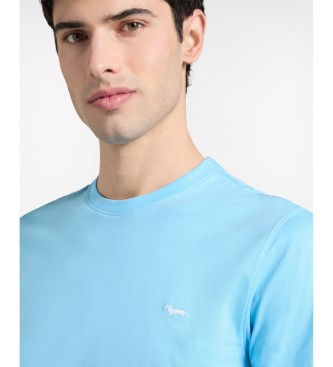 Harmont & Blaine T�tsiddende bl� bomulds-T-shirt