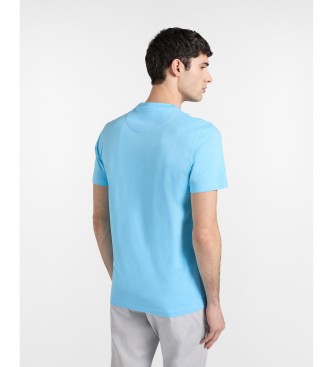 Harmont & Blaine T�tsiddende bl� bomulds-T-shirt