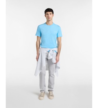 Harmont & Blaine T�tsiddende bl� bomulds-T-shirt