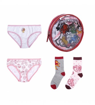 Cerd Group Harry Potter Panties and Socks 4 Piece Pack Pink, Gray