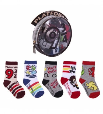 Cerd Group Pak van 5 veelkleurige Harry Potter sokken
