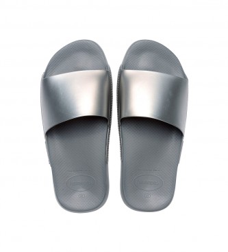 Havaianas Sandales Slide Classic gris métallisé