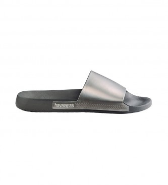 Havaianas Sandales Slide Classic gris métallisé