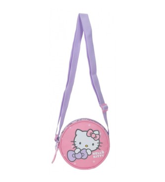 Disney Bolsa de ombro redonda rosa com lao Hello Kitty My favourite