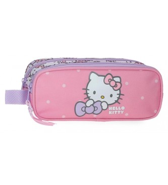 Disney Hello Kitty My favourite bow two compartment pencil case pink